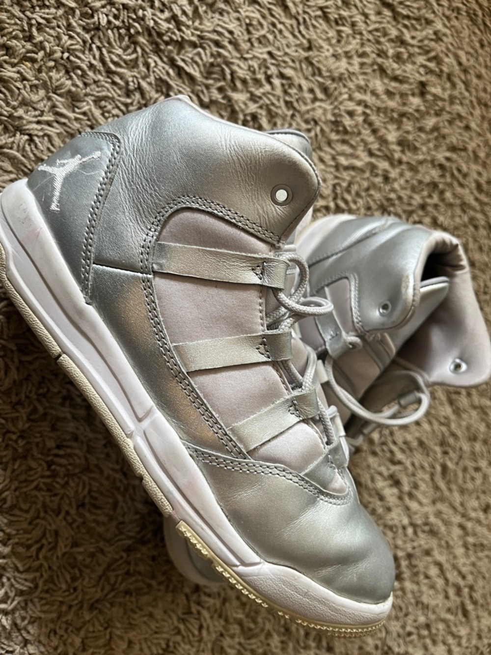 Jordan Silver High-Top Basketball Sneakers